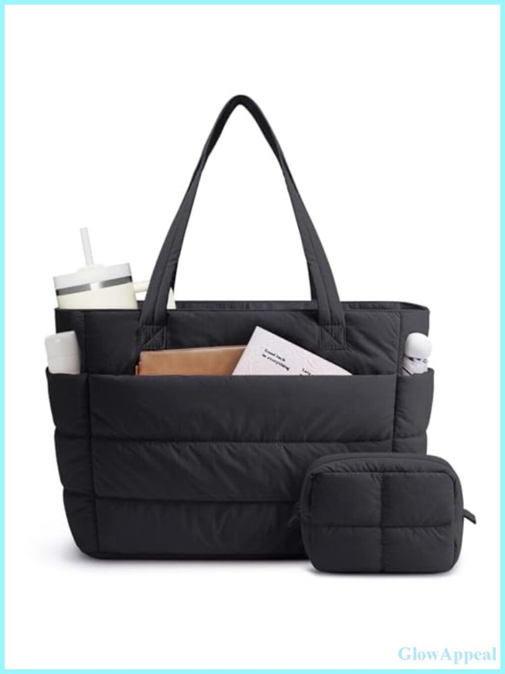 Nylon Puffer Tote Bag Quilted Work Nurse Teacher Laptop Tote